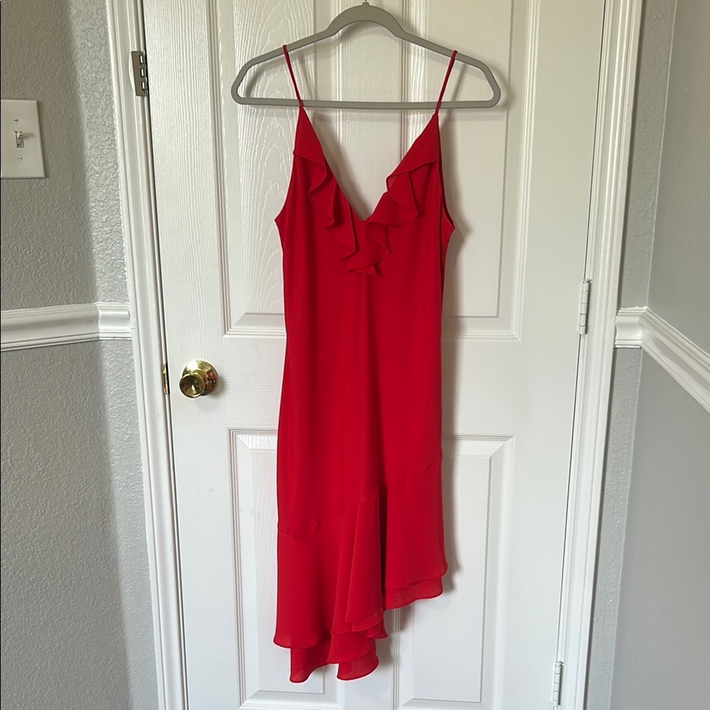 Amanda Uprichard Elegant Red Ruffle Dress